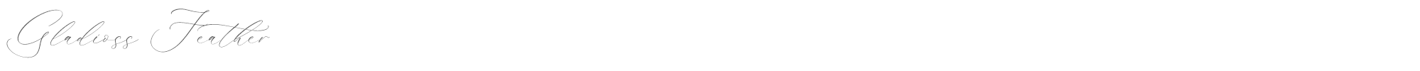 Sample characters Gladioss Feather Font